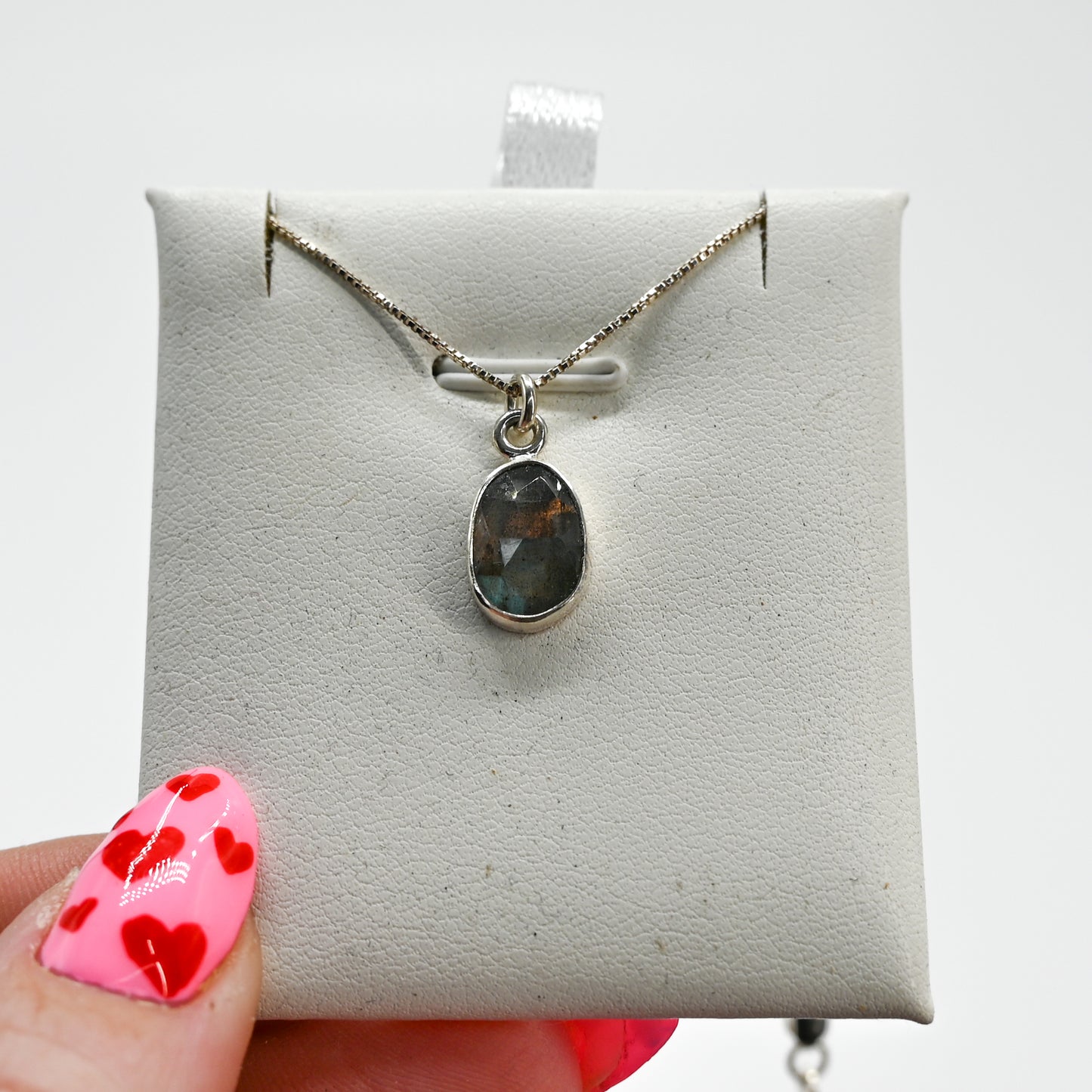 Rose cut labradorite necklace