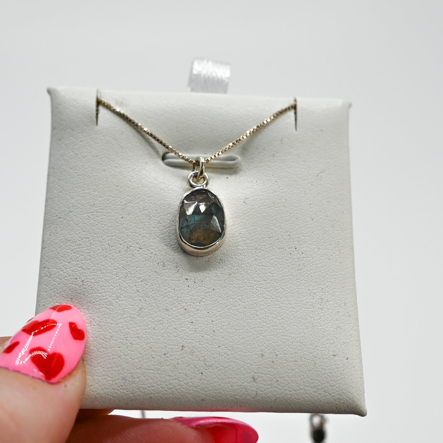 Rose cut labradorite necklace