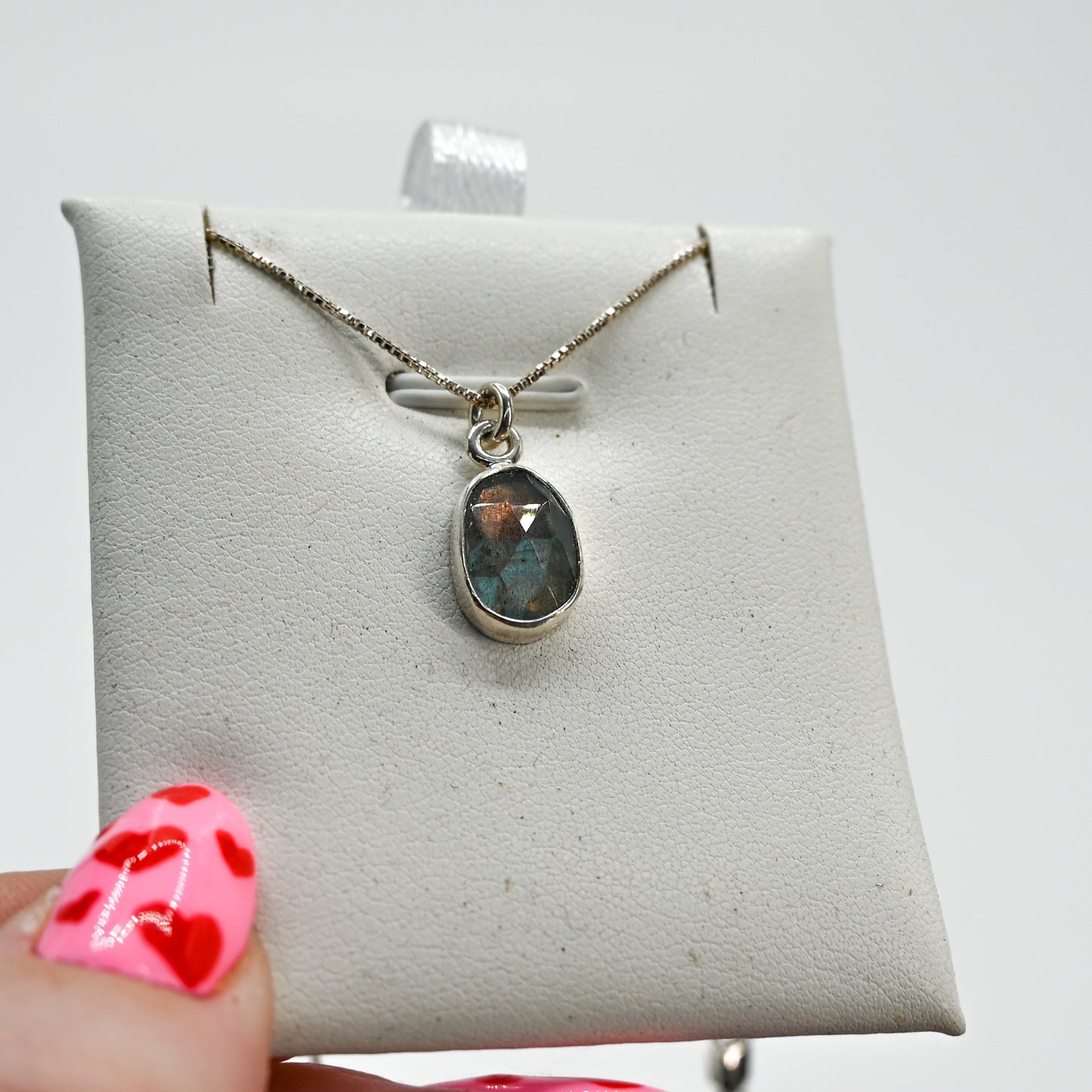 Rose cut labradorite necklace