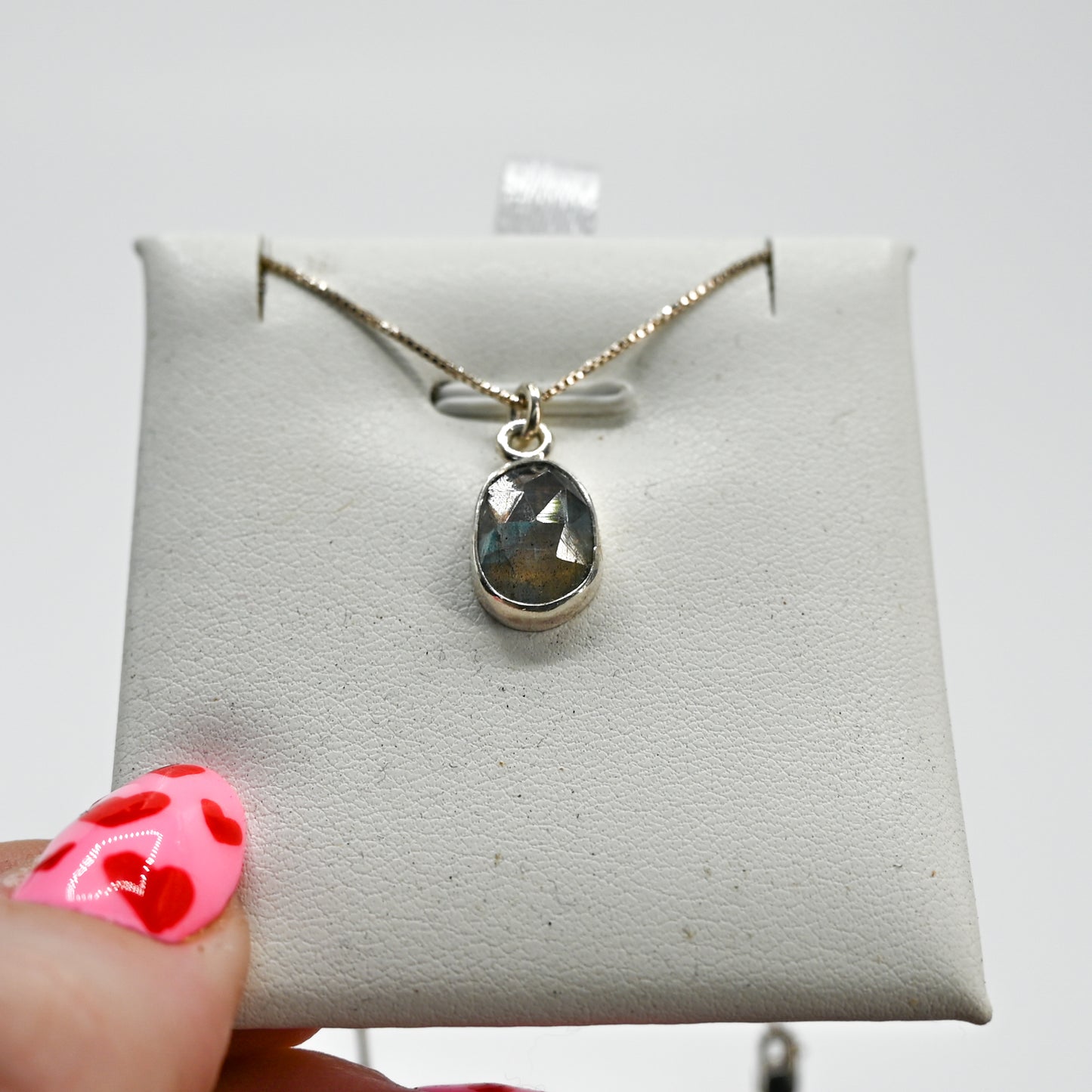 Rose cut labradorite necklace