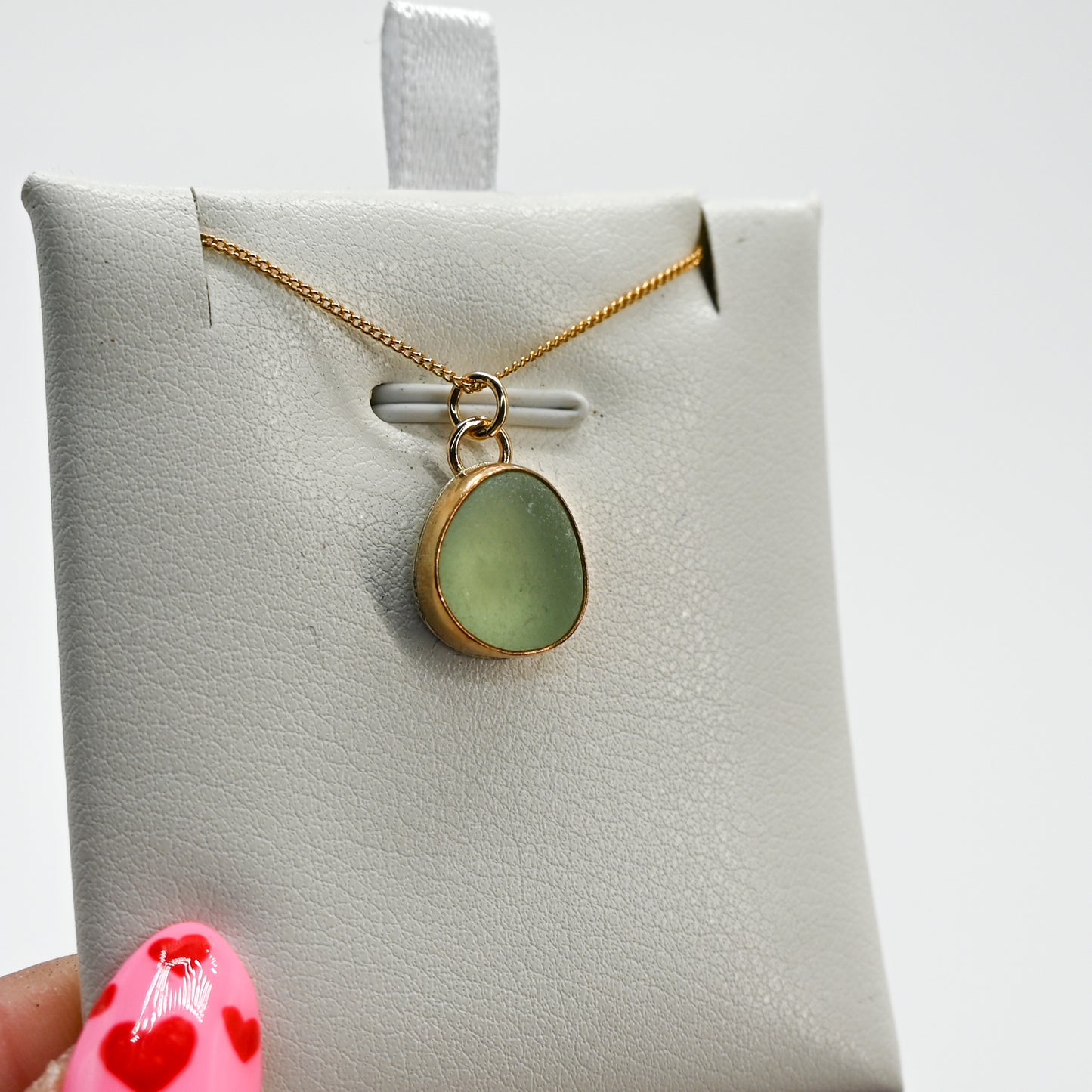 Gold fill sea foam sea glass necklace
