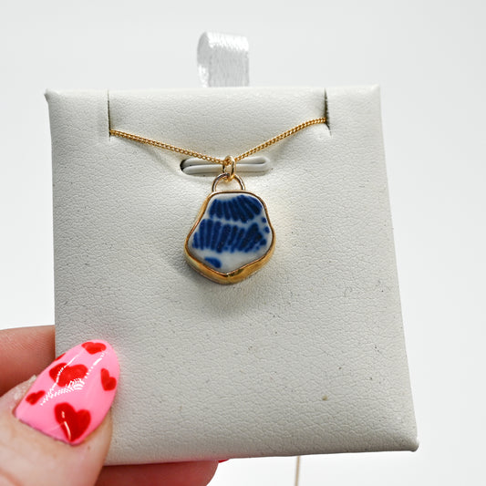 Gold fill sea pottery necklace