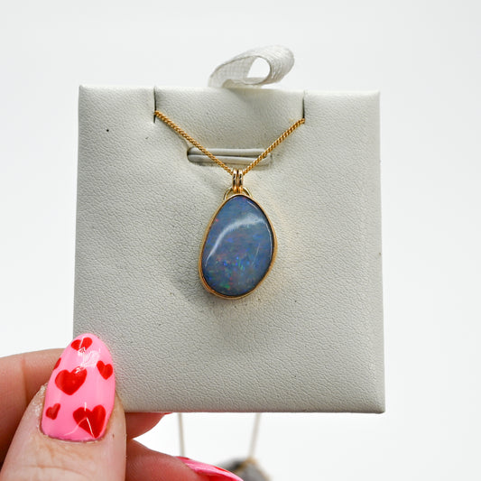 Gold fill australian opal necklace