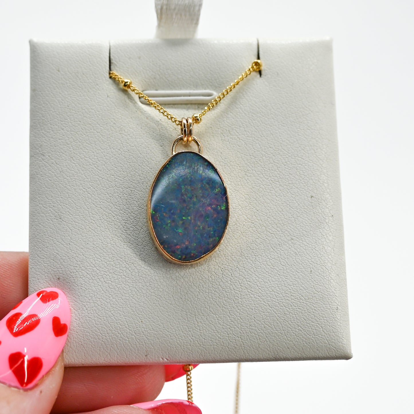 Gold fill Australian opal necklace