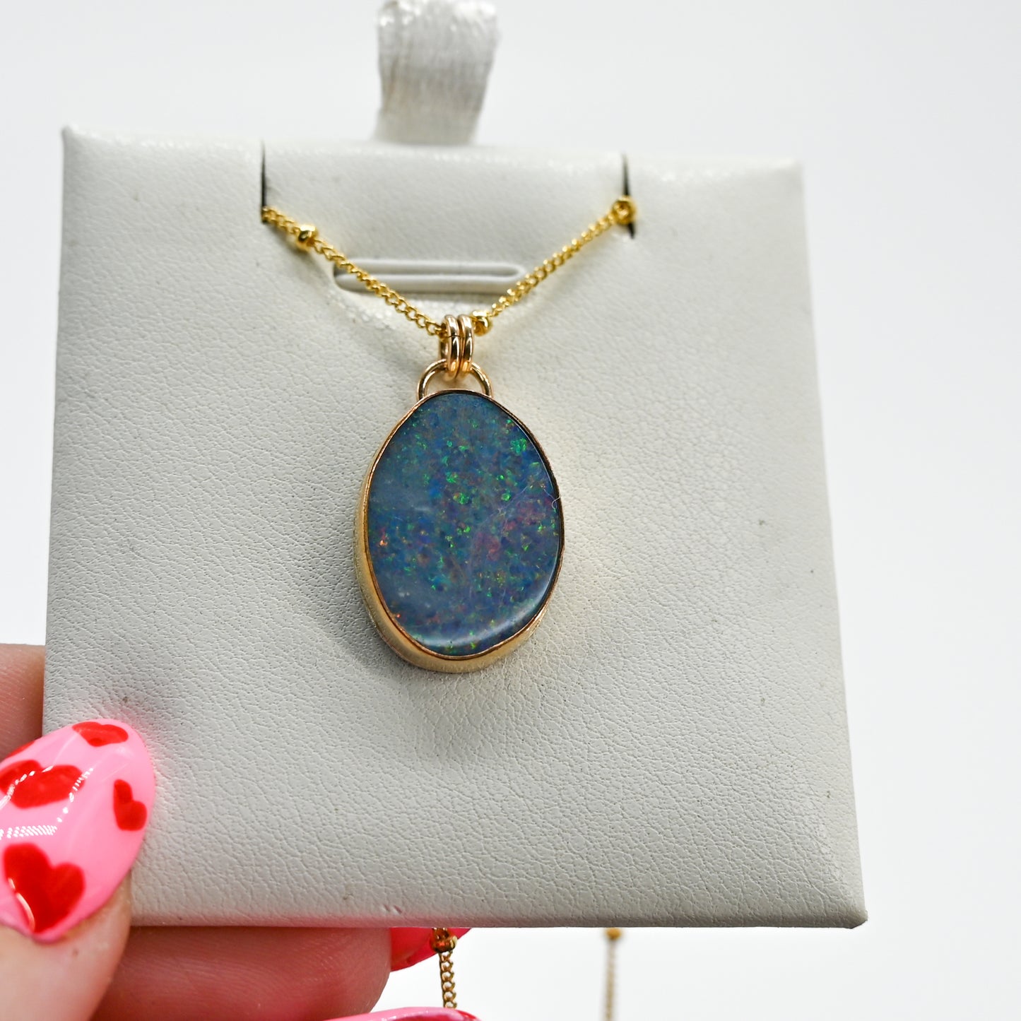 Gold fill Australian opal necklace