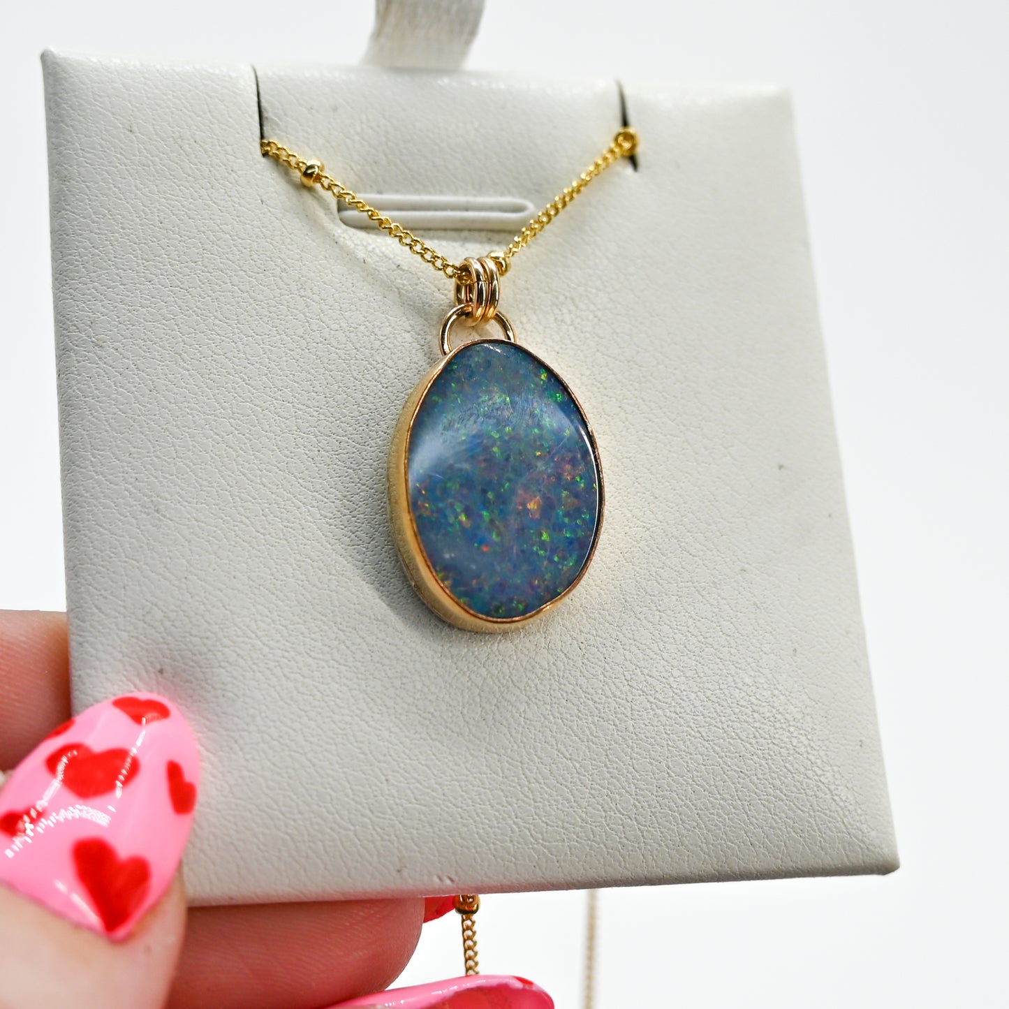 Gold fill Australian opal necklace