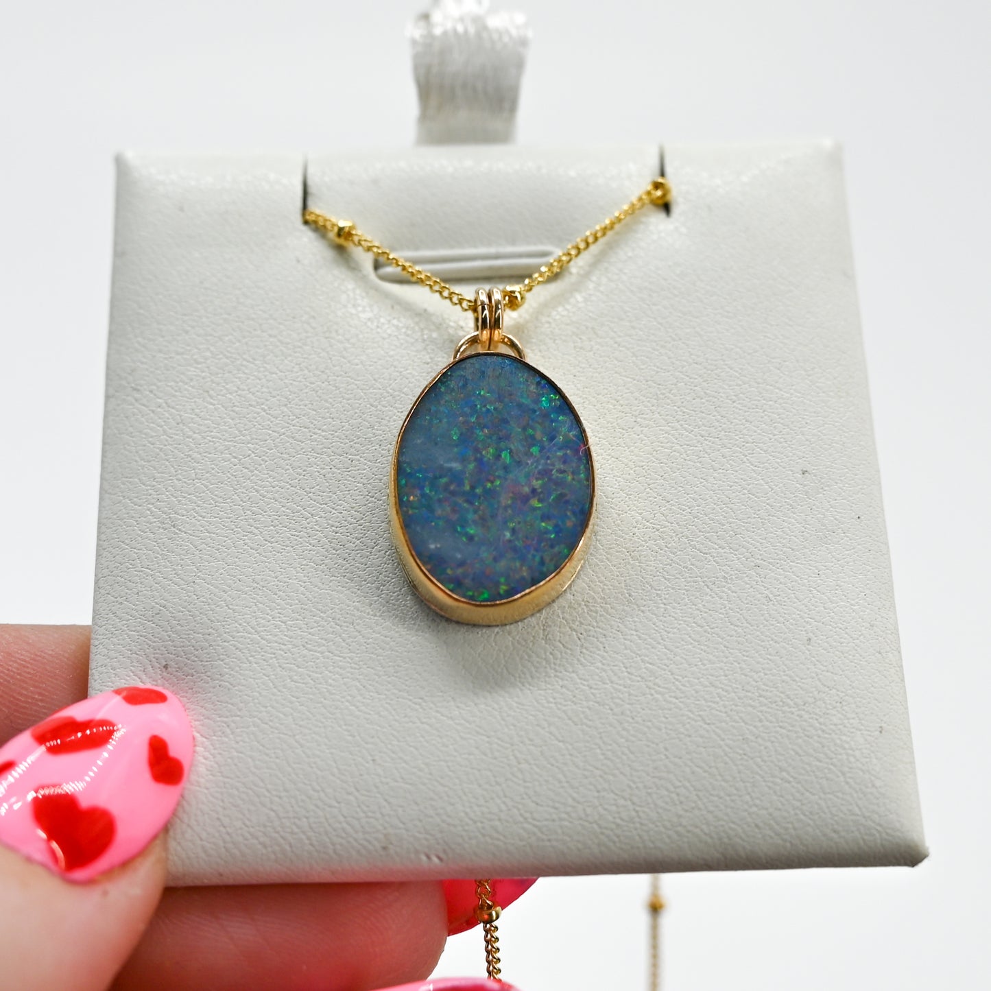 Gold fill Australian opal necklace