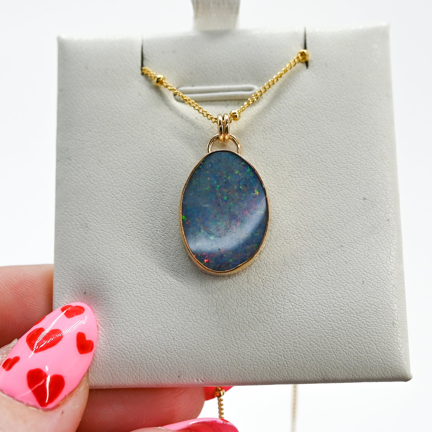 Gold fill Australian opal necklace