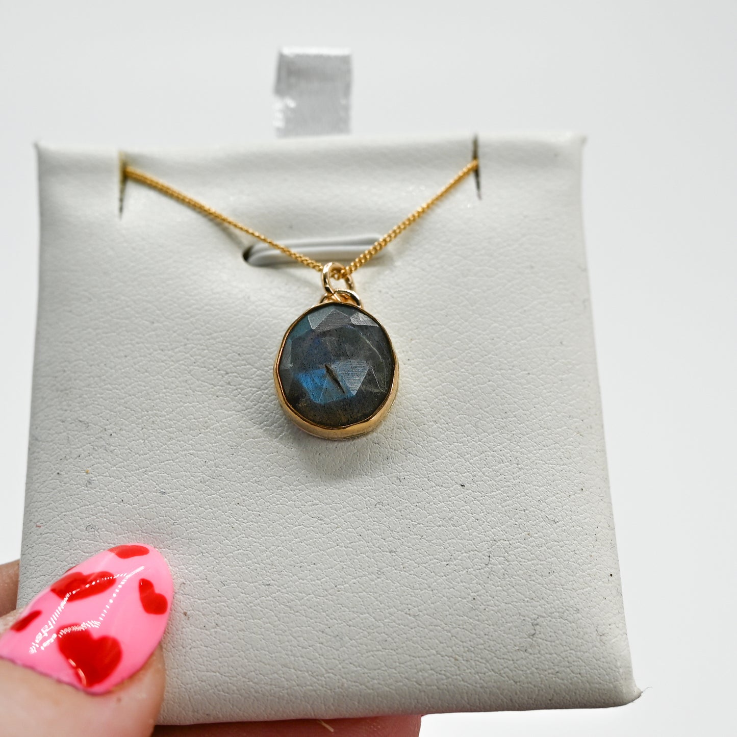 Gold fill rose cut labradorite necklace
