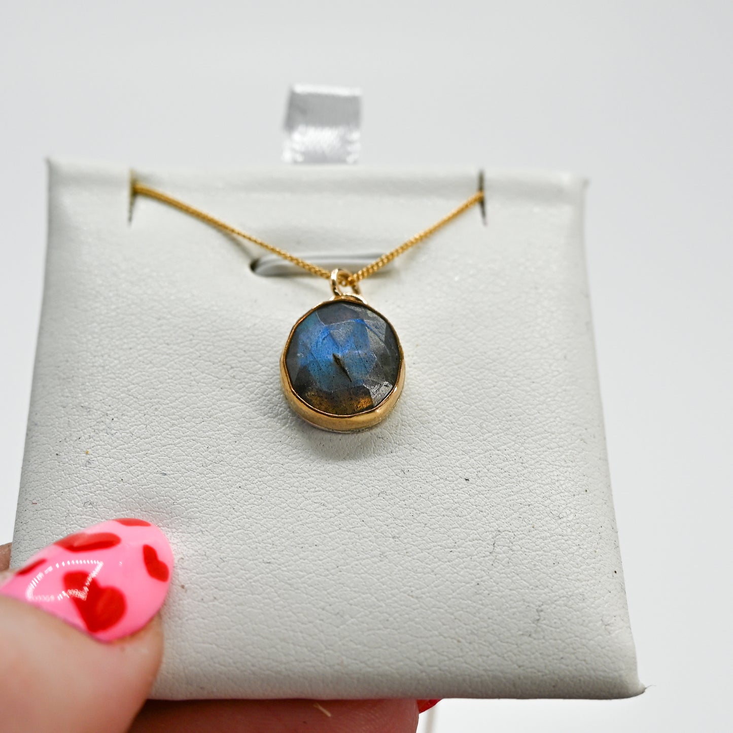Gold fill rose cut labradorite necklace