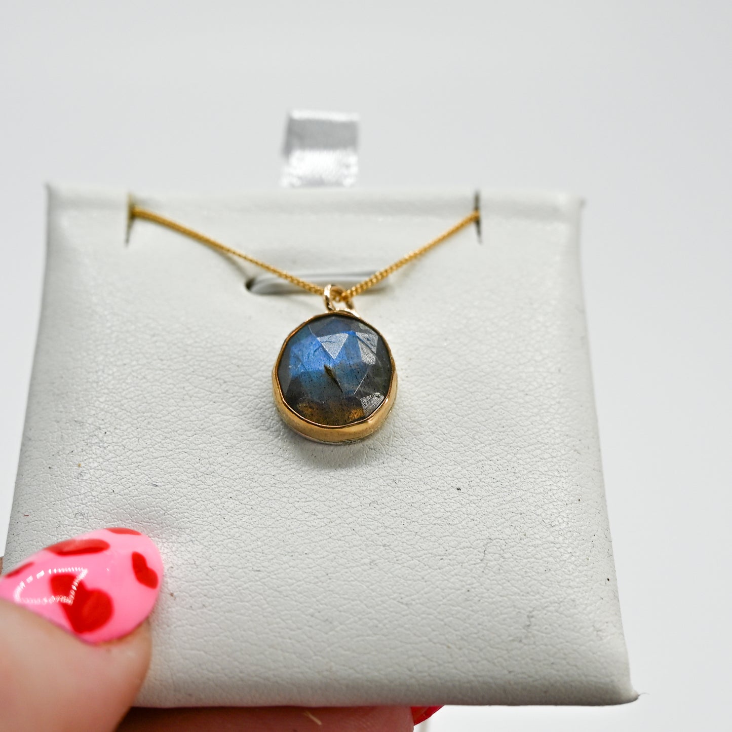Gold fill rose cut labradorite necklace