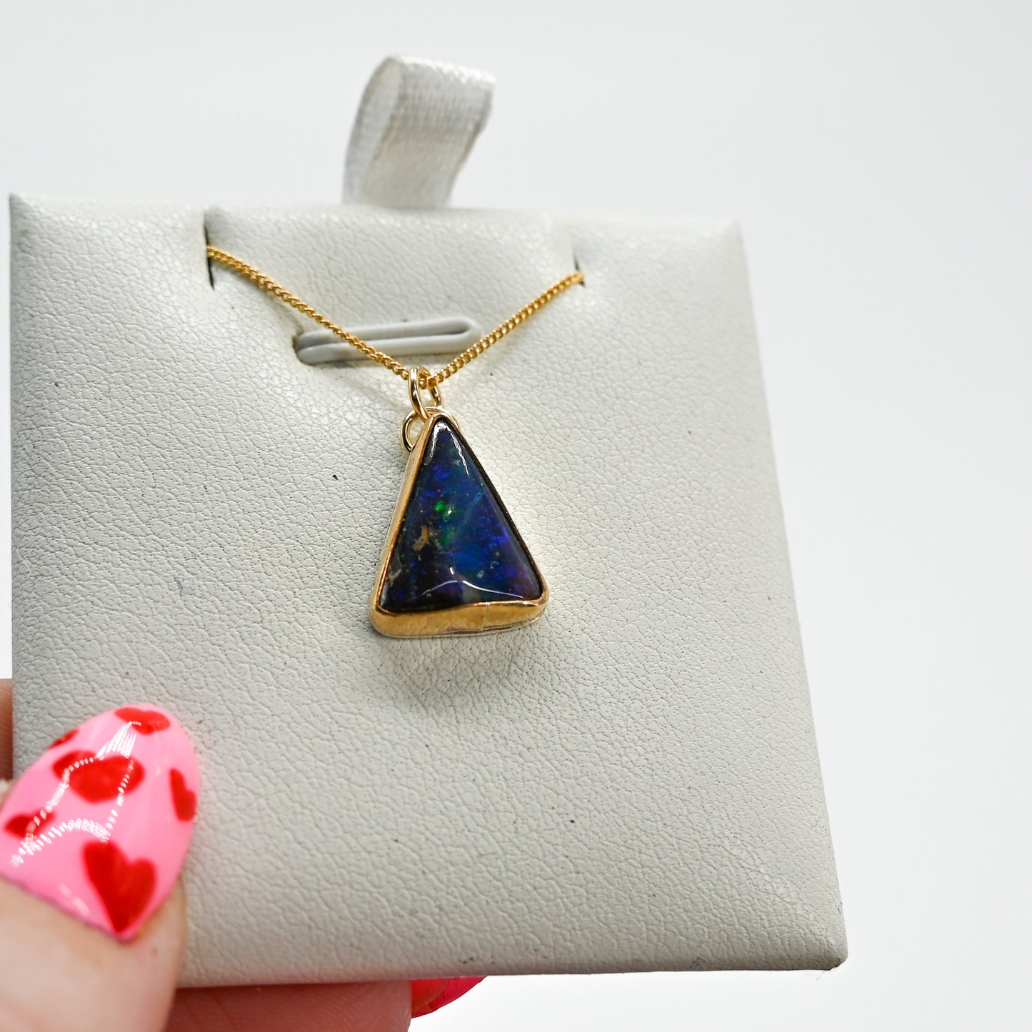Gold fill Australian boulder opal necklace