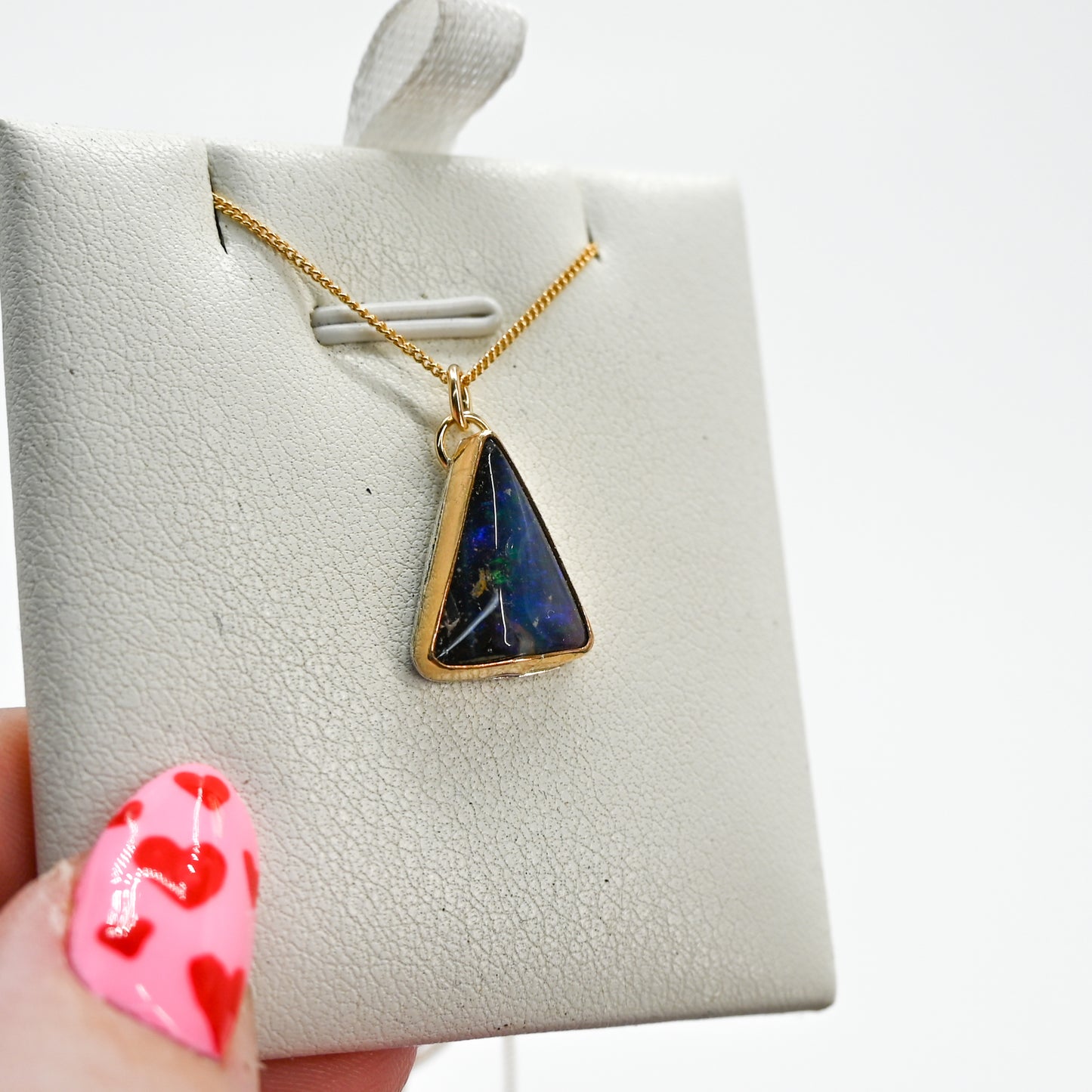 Gold fill Australian boulder opal necklace