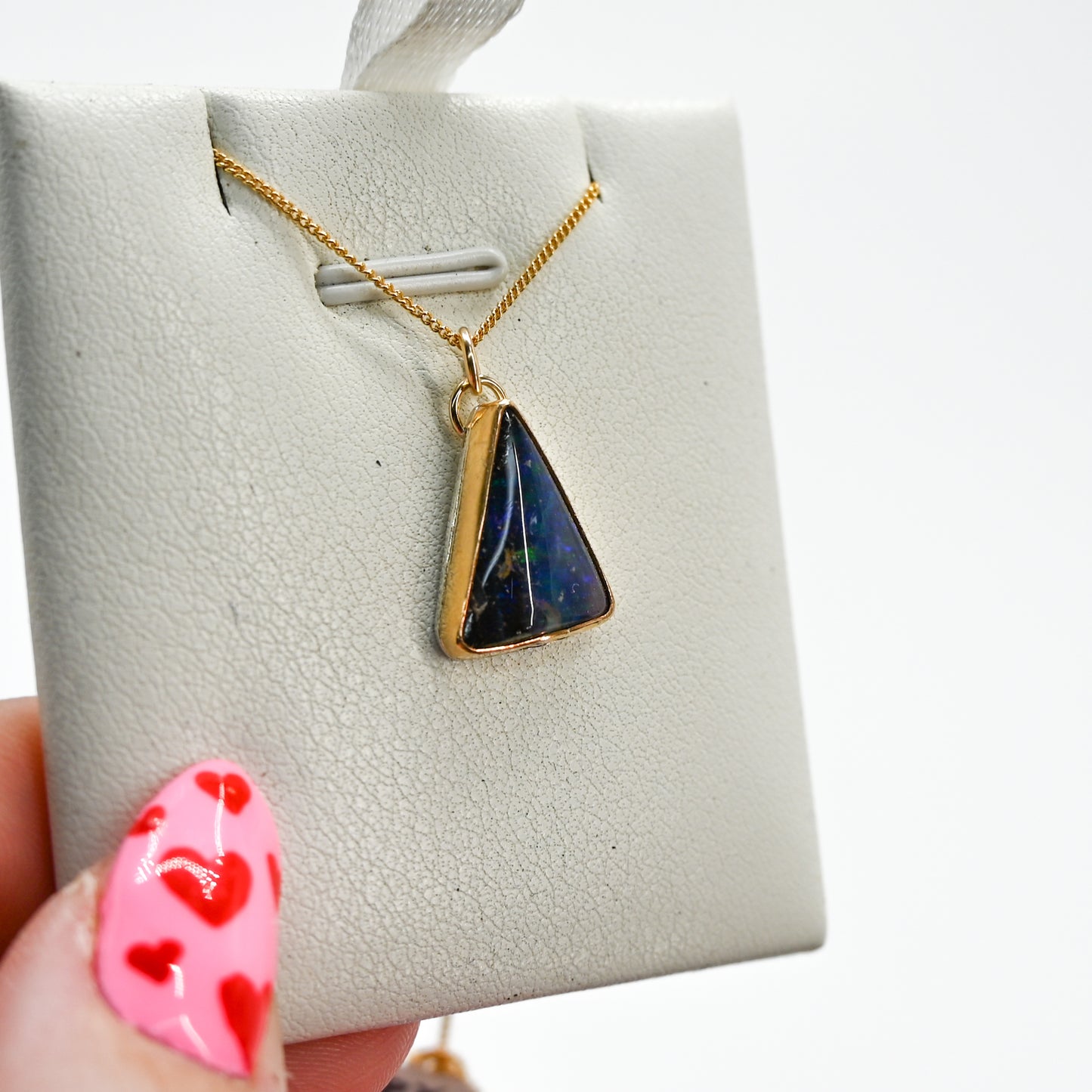 Gold fill Australian boulder opal necklace
