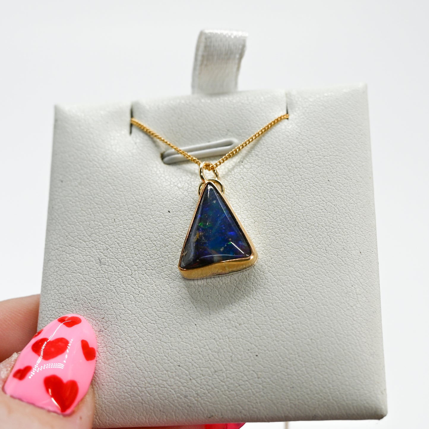 Gold fill Australian boulder opal necklace