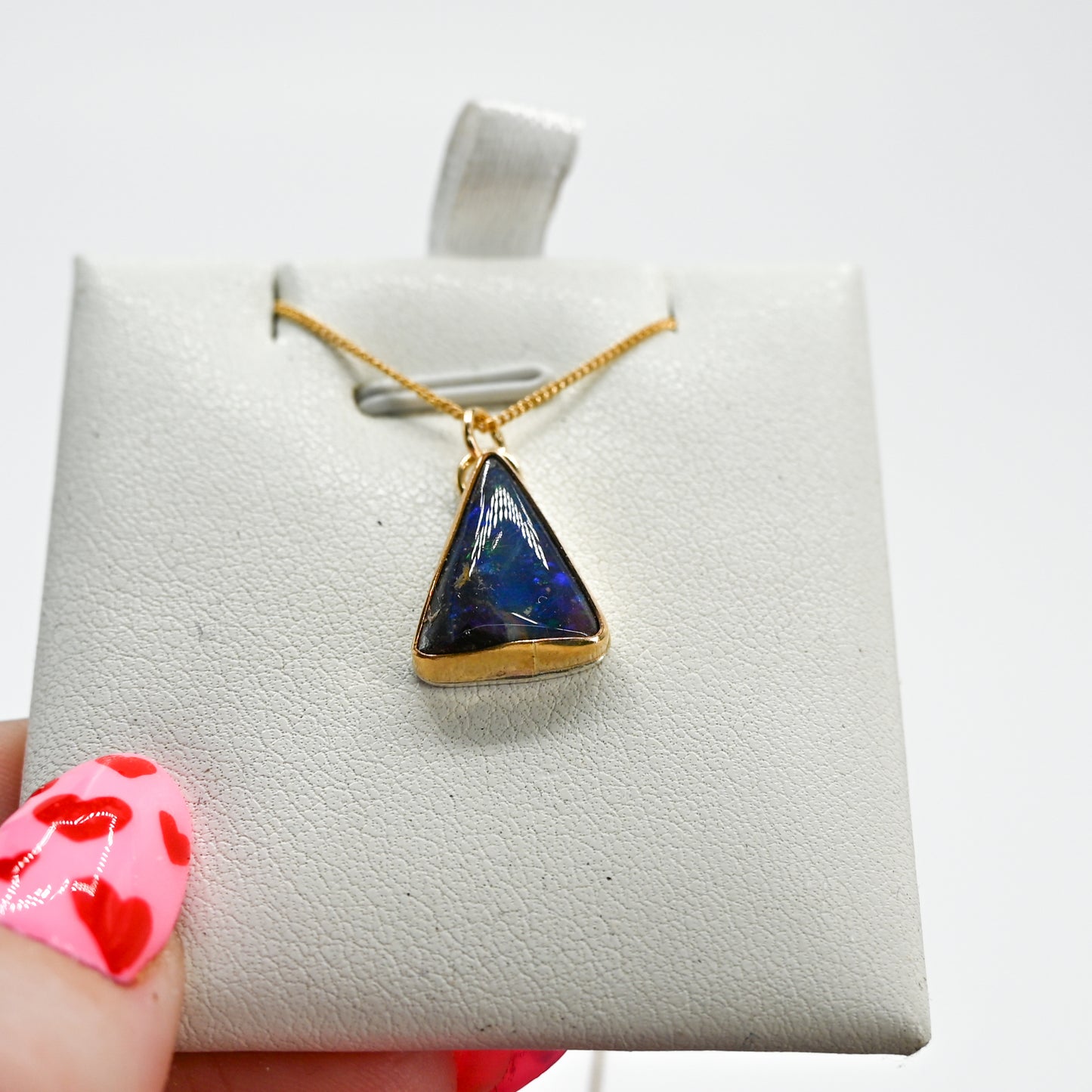 Gold fill Australian boulder opal necklace
