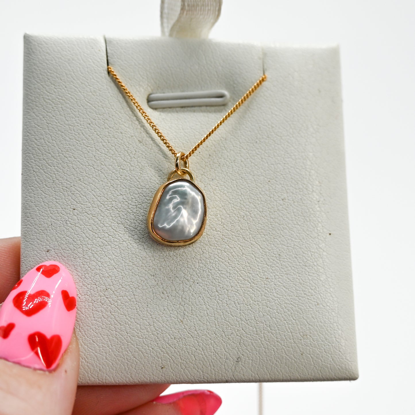 Gold fill keshi pearl necklace