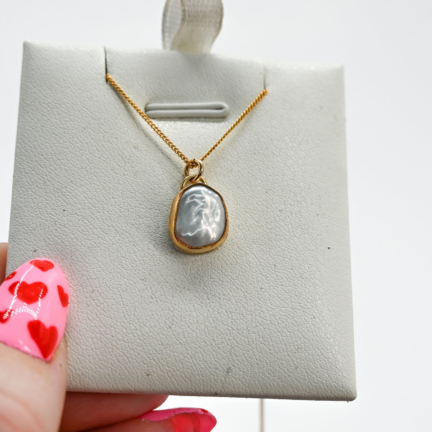 Gold fill keshi pearl necklace