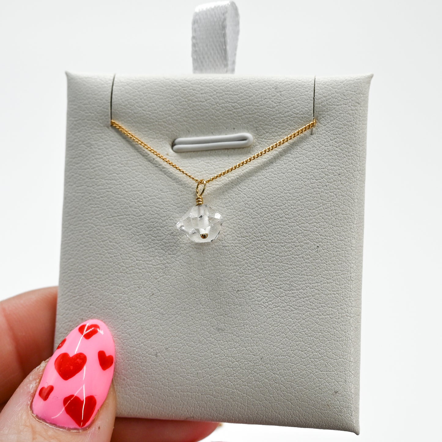 Gold fill herkimer bead necklace