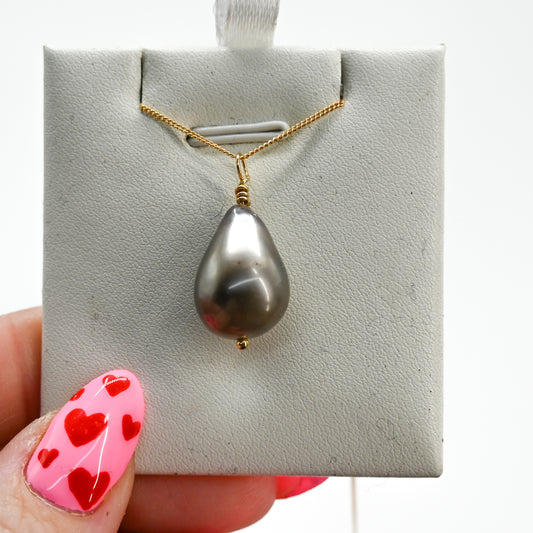 Gold fill tahitian keshi necklace