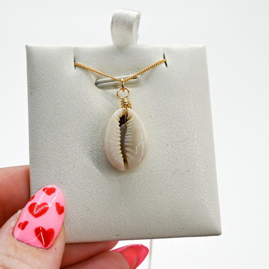 Gold fill cowrie necklace