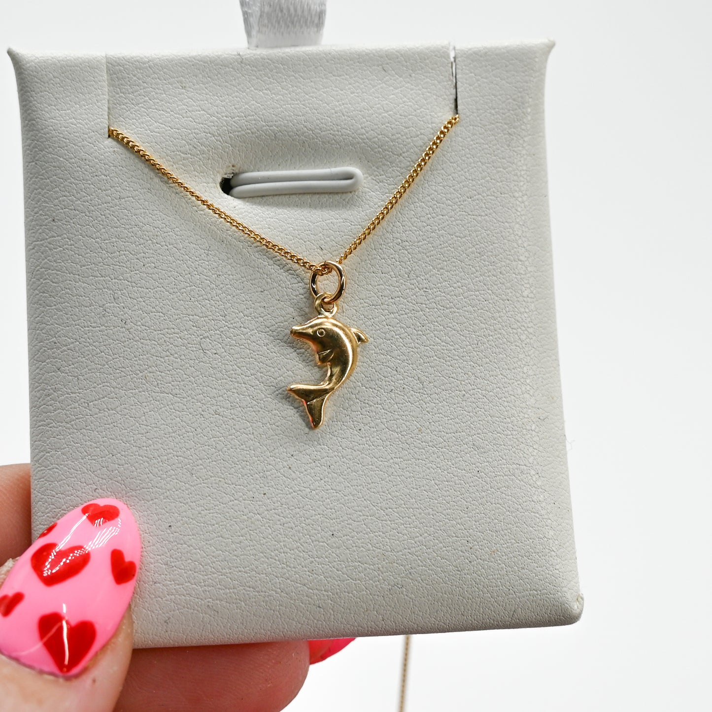 Gold fill dolphin charm necklace