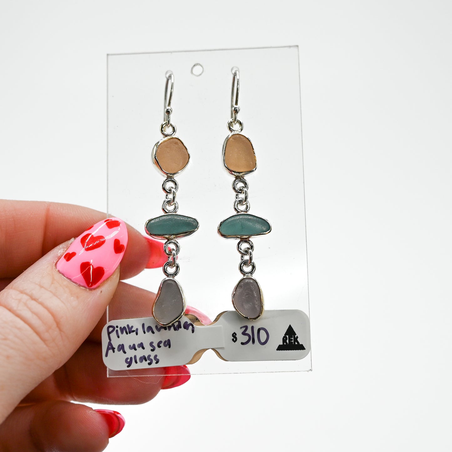 Pastel sea glass earring dangles
