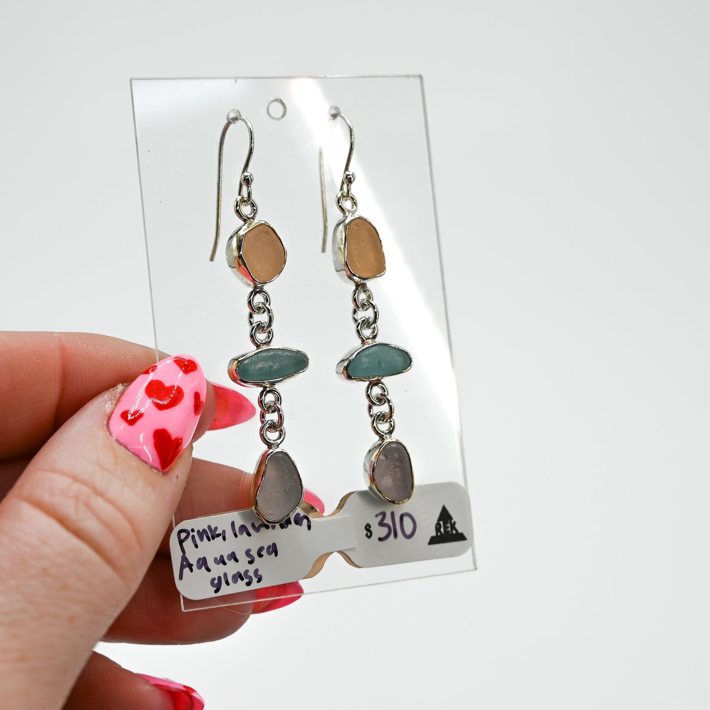 Pastel sea glass earring dangles