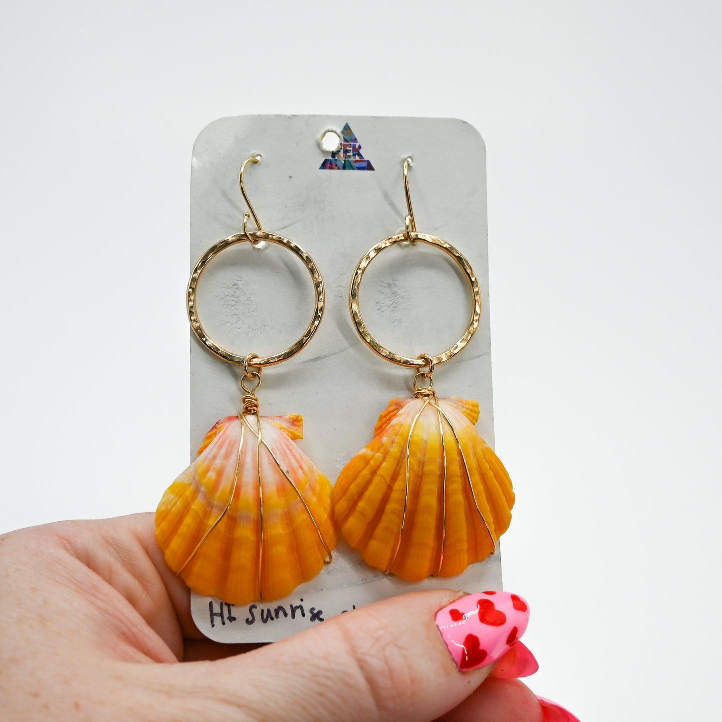 Gold fill Hawaiian sunrise shell earrings