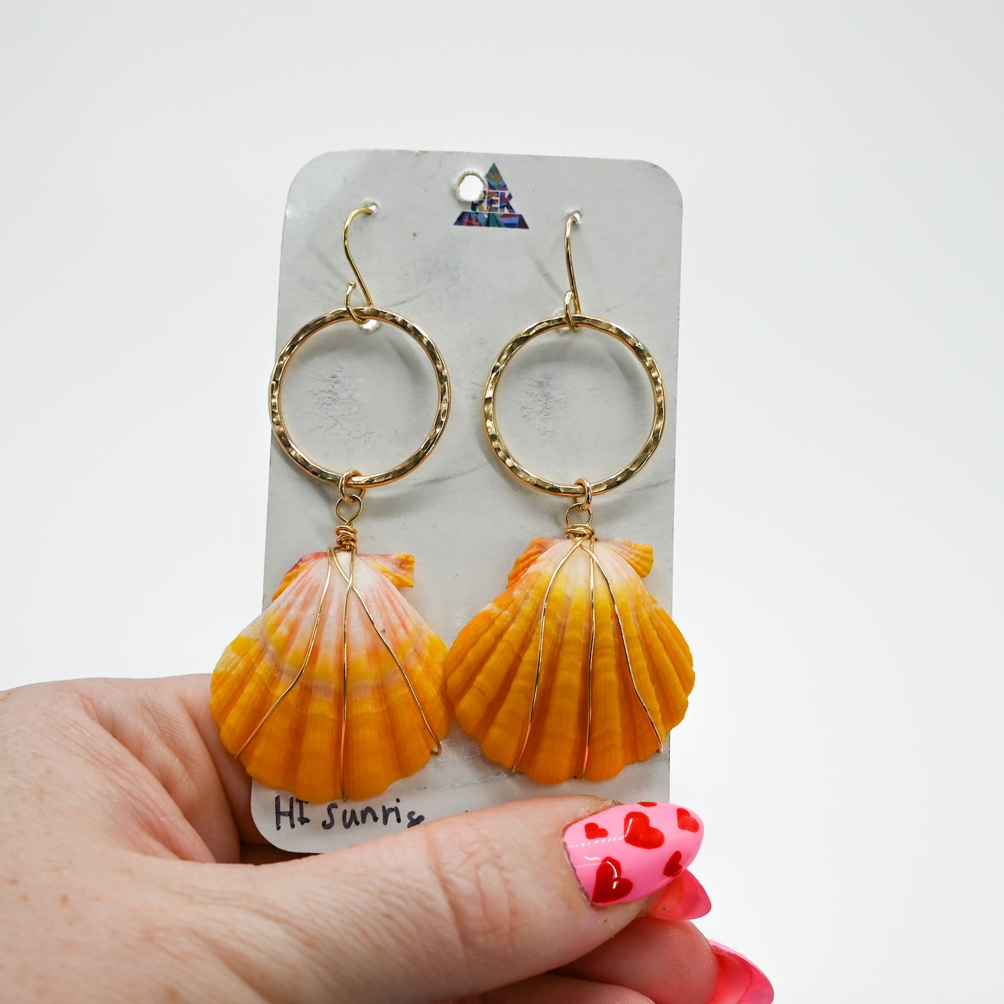 Gold fill Hawaiian sunrise shell earrings