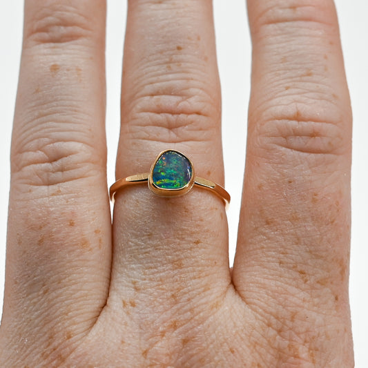 Gold fill Australian opal size 8