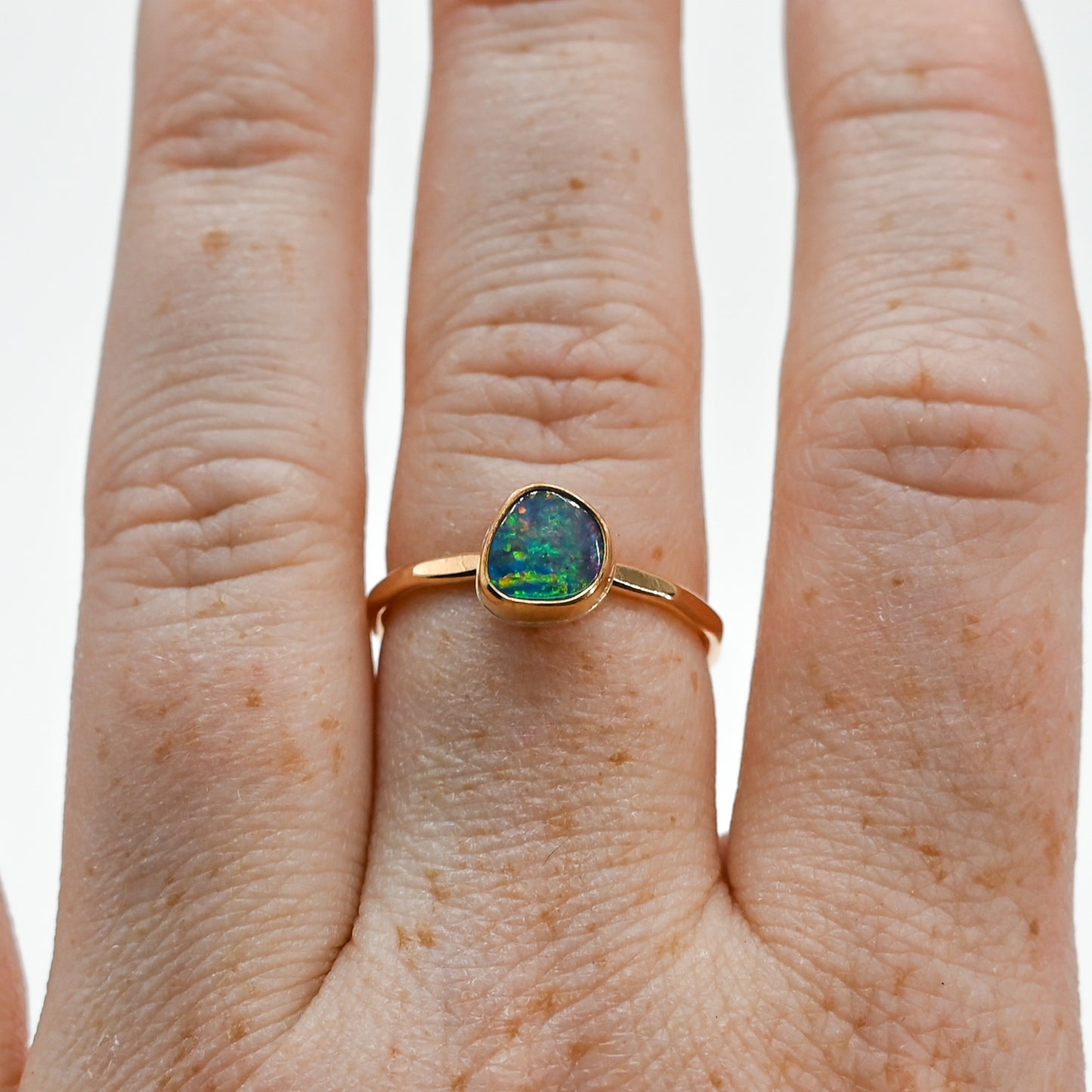 Gold fill Australian opal size 8
