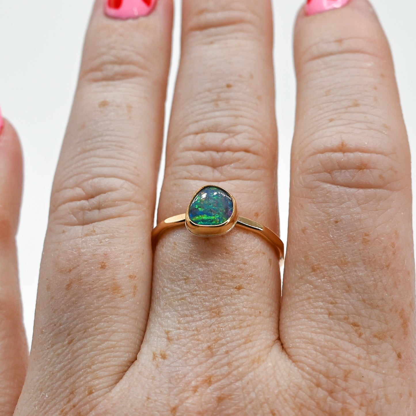 Gold fill Australian opal size 8