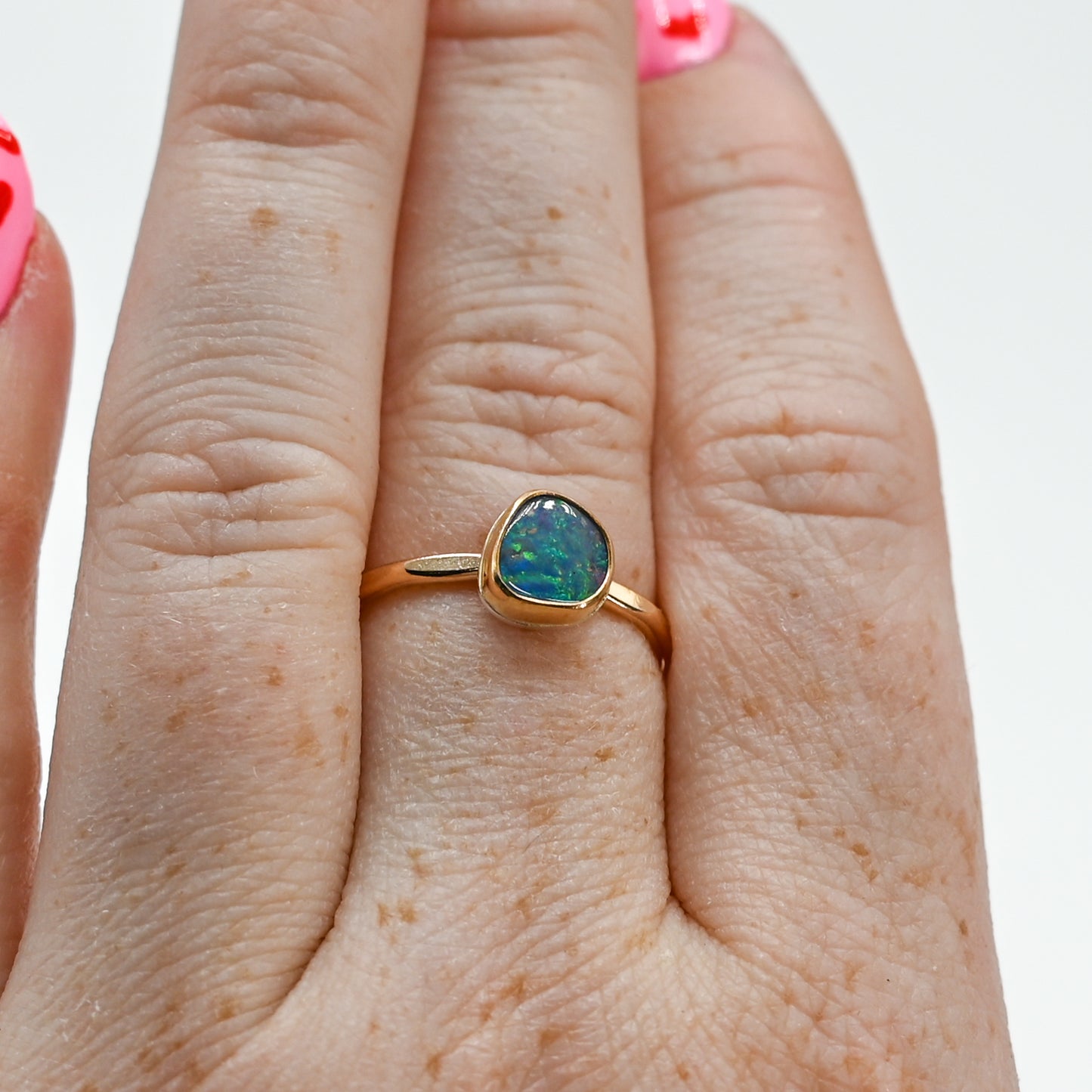 Gold fill Australian opal size 8