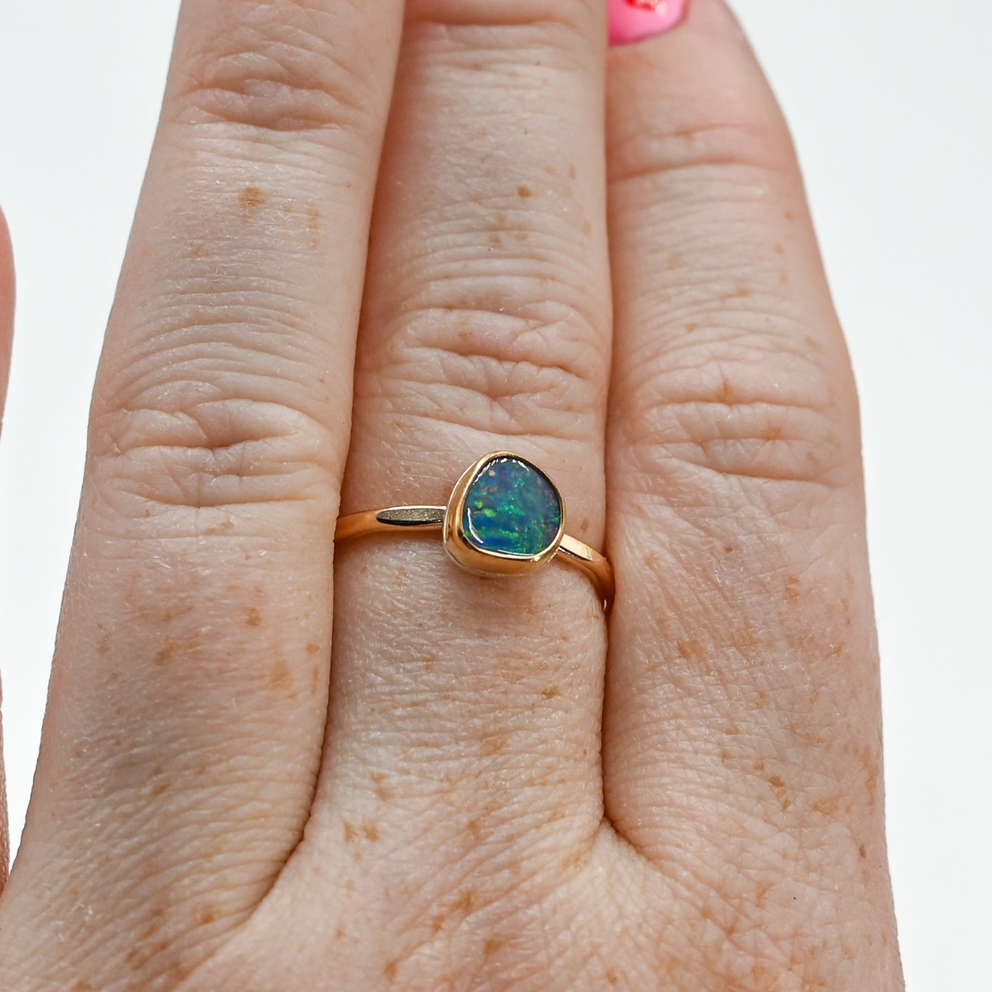 Gold fill Australian opal size 8
