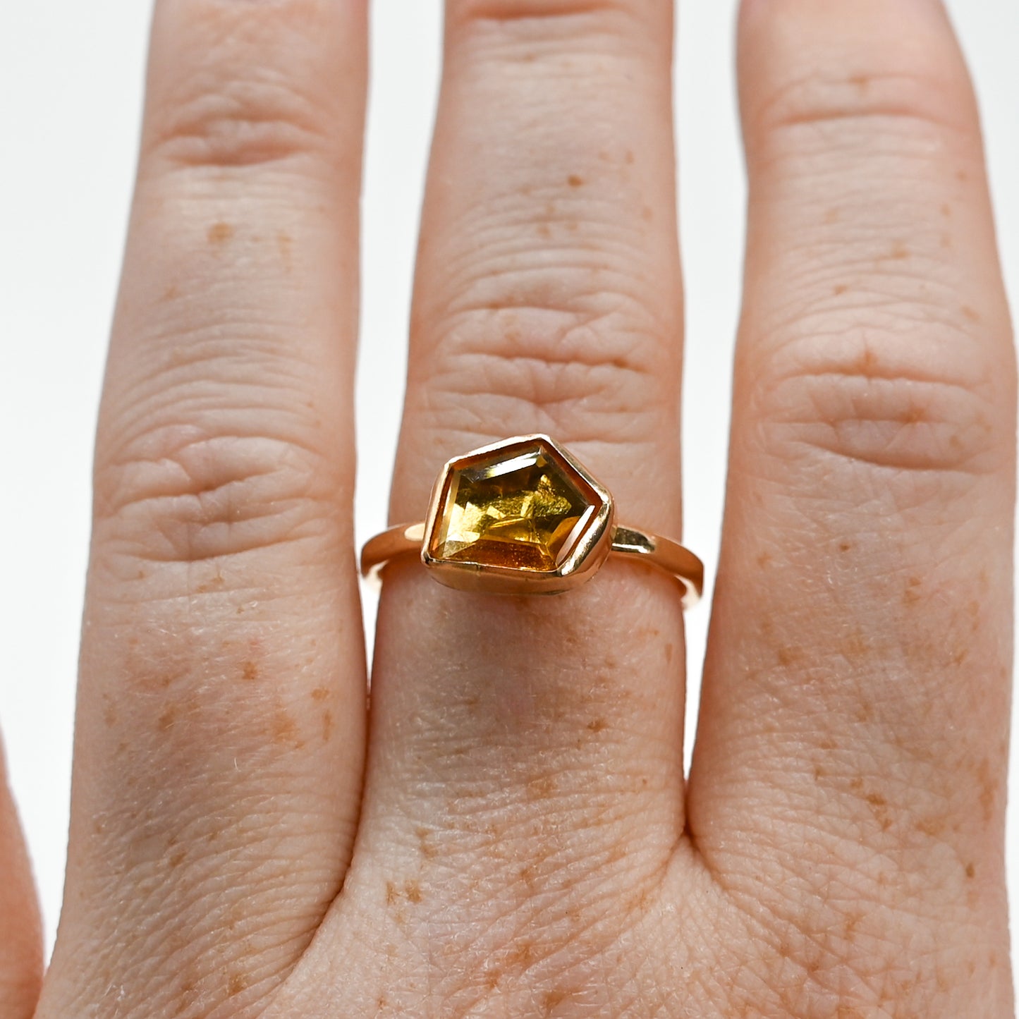 Gold fill faceted citrine size 8.5