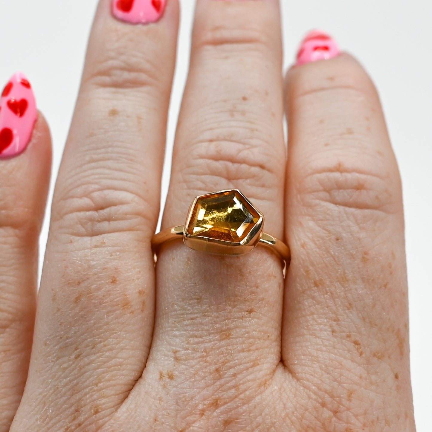 Gold fill faceted citrine size 8.5