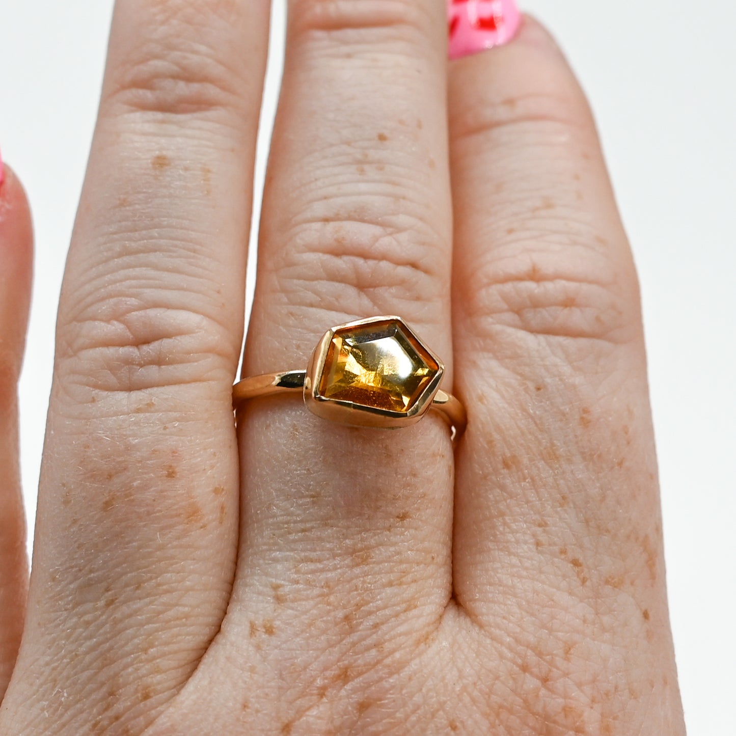 Gold fill faceted citrine size 8.5