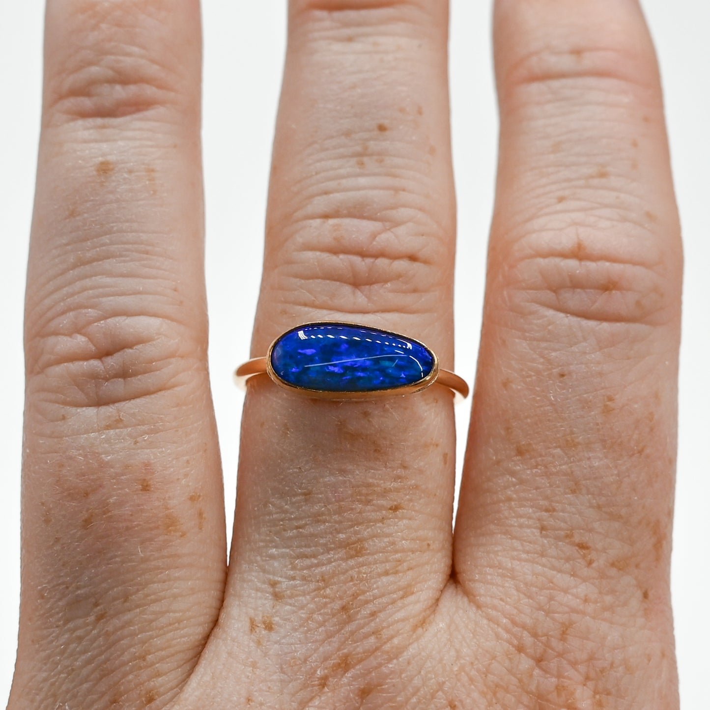 Gold fill flashy Australian opal size 8.5