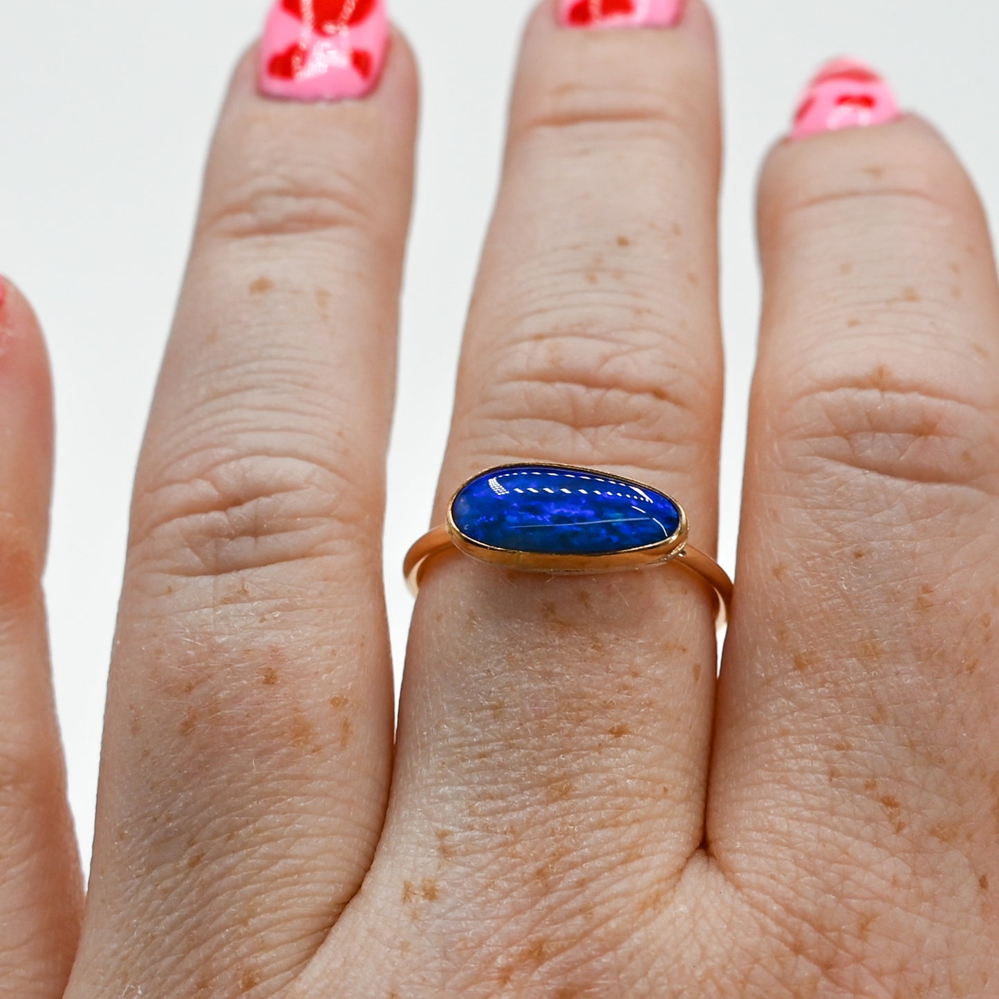 Gold fill flashy Australian opal size 8.5