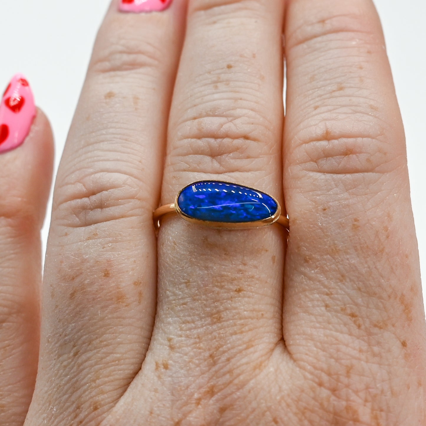 Gold fill flashy Australian opal size 8.5