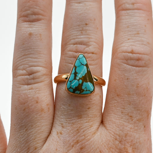 Gold fill number 8 turquoise size 8.5