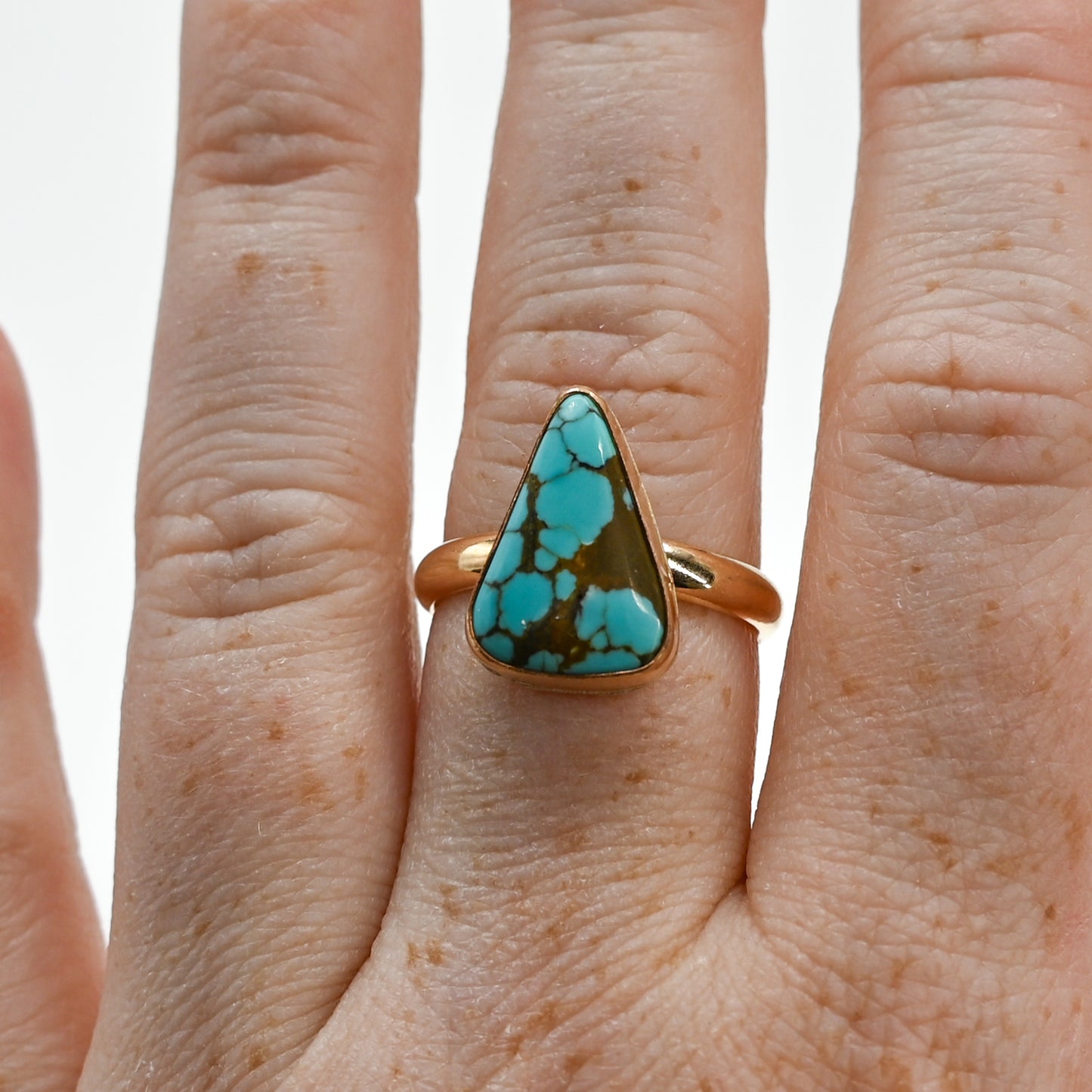 Gold fill number 8 turquoise size 8.5