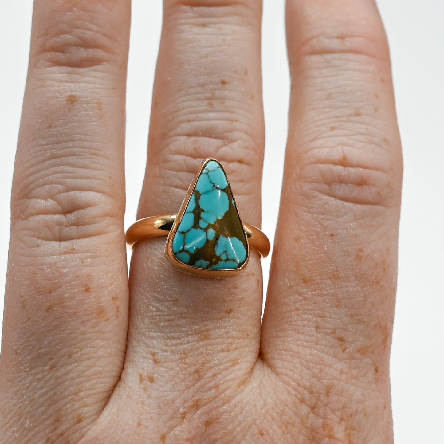 Gold fill number 8 turquoise size 8.5