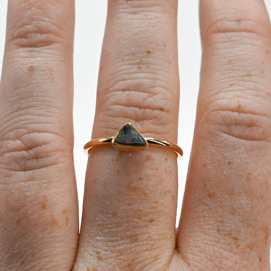 Gold fill Australian boulder opal size 8
