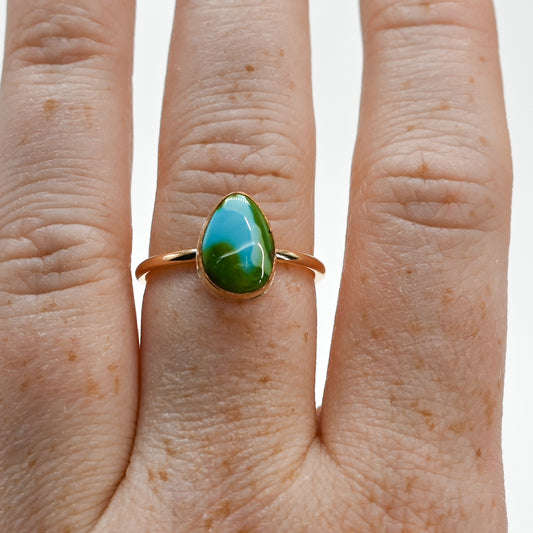 Gold fill sonoran gold turquoise size 8