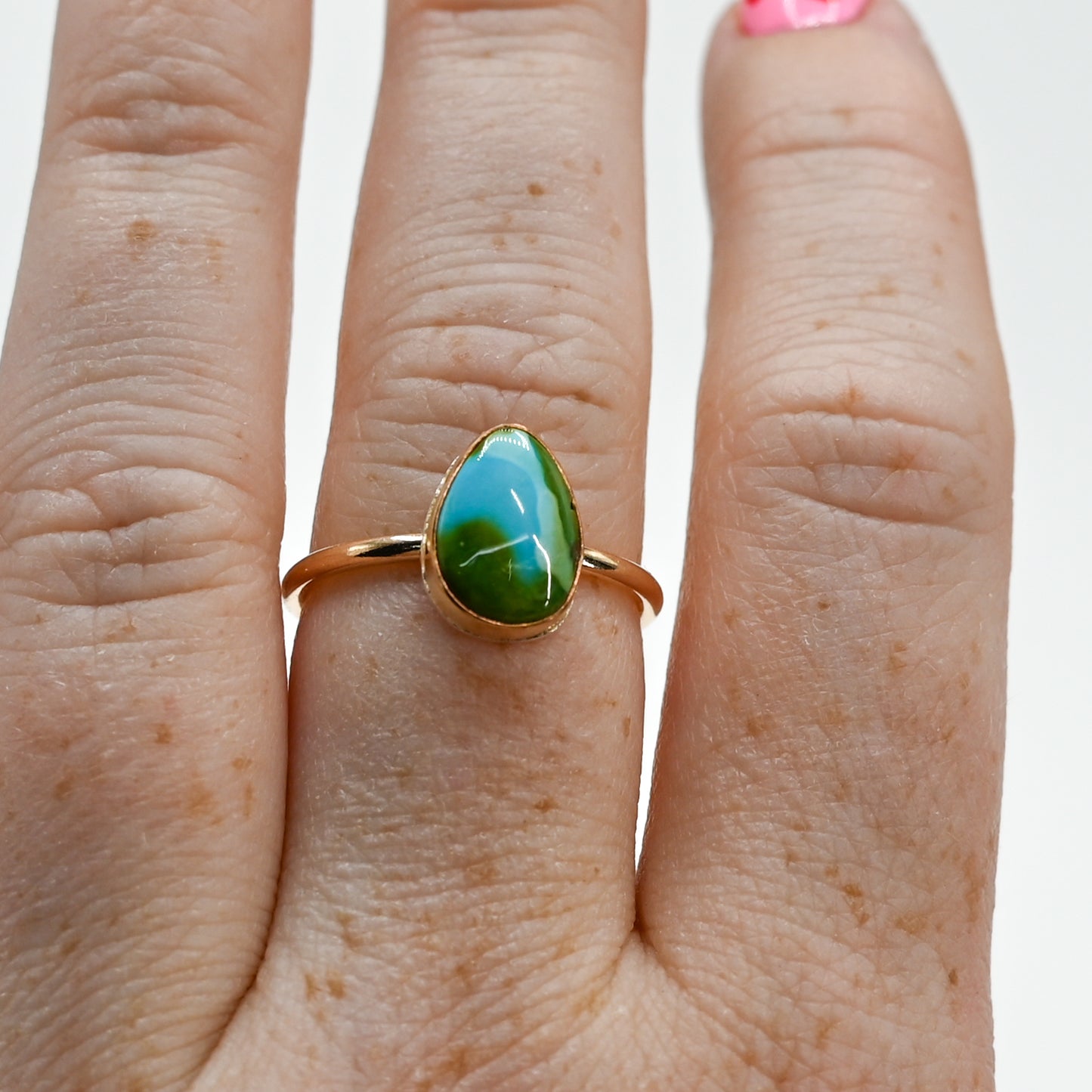 Gold fill sonoran gold turquoise size 8