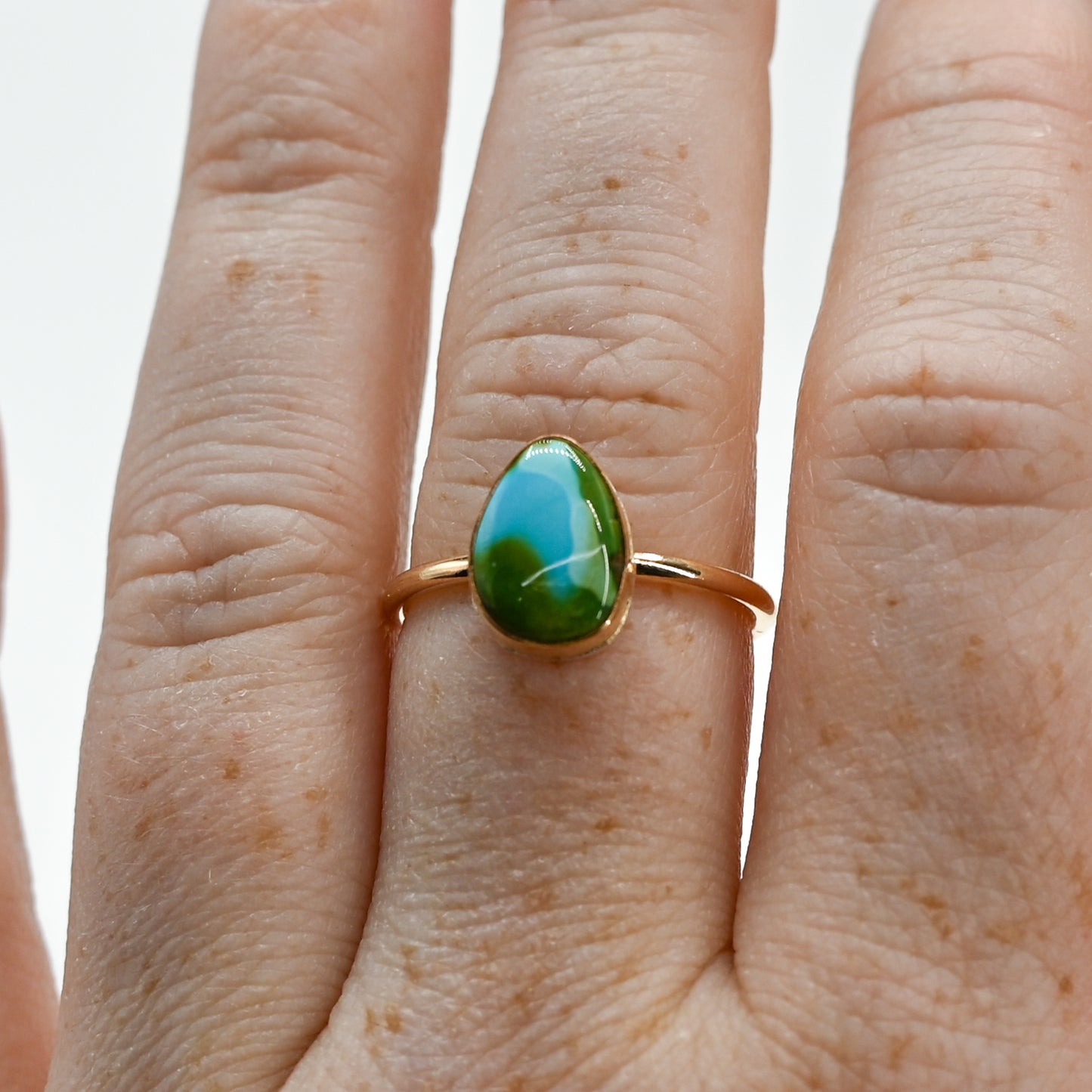 Gold fill sonoran gold turquoise size 8