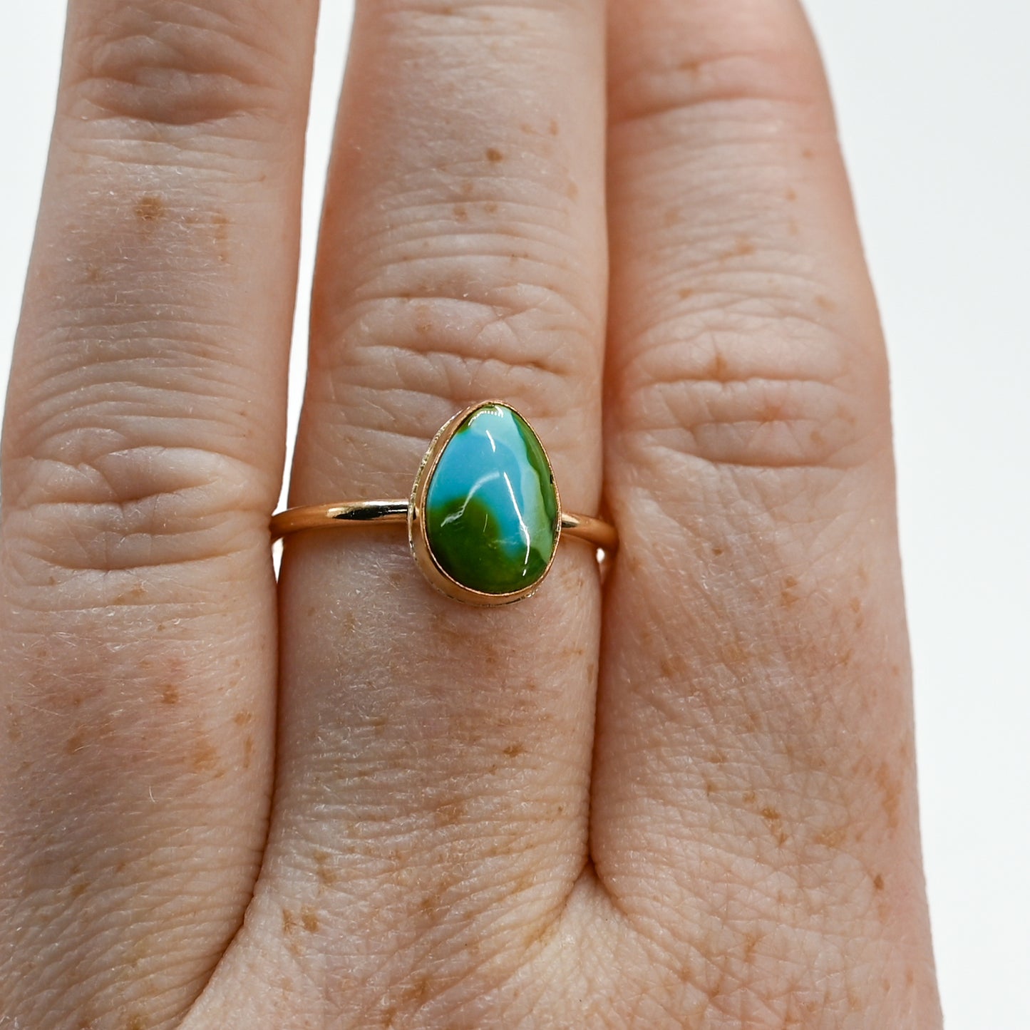 Gold fill sonoran gold turquoise size 8