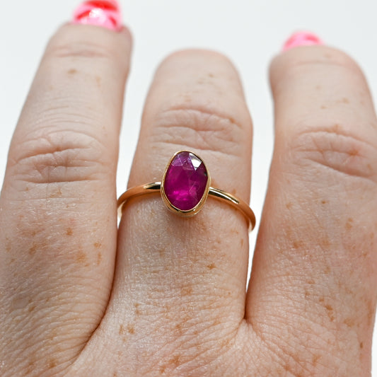 Gold fill rose cut ruby size 8.5